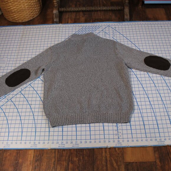 CHAPS Brown Cotton 1/4 Button Sweater, Large - Picture 8 of 8